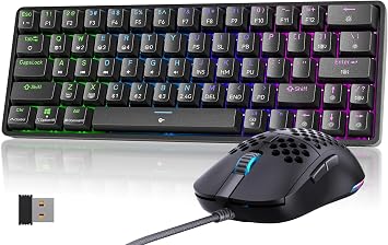 TMKB Falcon M1SE Honeycomb Gaming Mouse and 60% Wireless Mechanical Gaming Keyboard