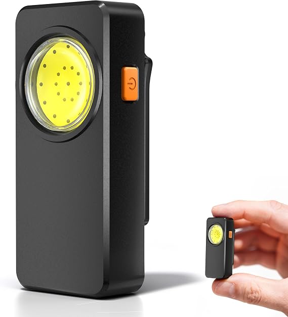 Rechargeable EDC Flashlight with 4 Lighting Modes, 600 Lumens Running Light for Runners, Clip On Flashlight, Pocket Flashlight for Running, Walking, Outdoor Activities and Emergency