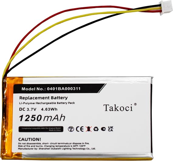 1250mAh Evo Replacement Battery Compatible with E-LCA MITO-Vetta Mago-EVO Vetta 0401BA000311 Crane Remote Control 3.7V