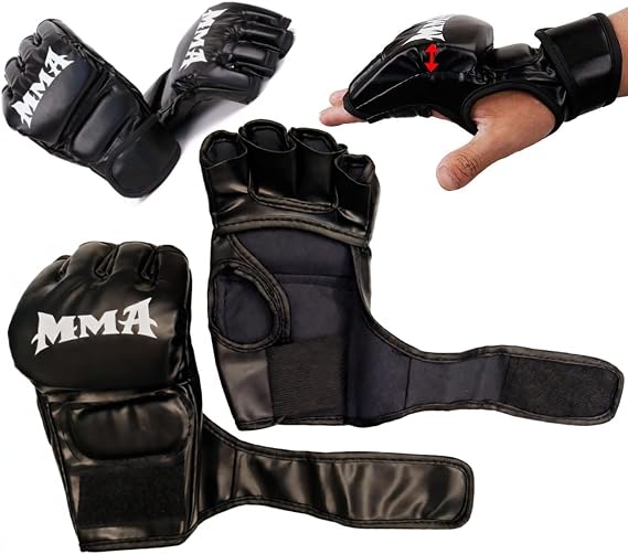 MMA Gloves Grappling Sparring, Mixed Martial Arts Mitts Men Women Boxing Gloves, Combat Sports Training, Muay Thai, Kickboxing, Open Palm Training Gloves for Grappling