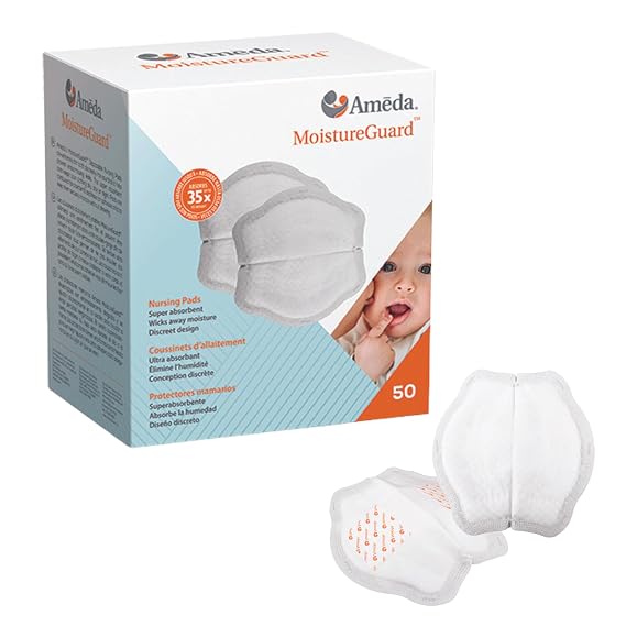 Ameda MoistureGuard Disposable Nursing Pads | Breast Milk Pads | 50 Count