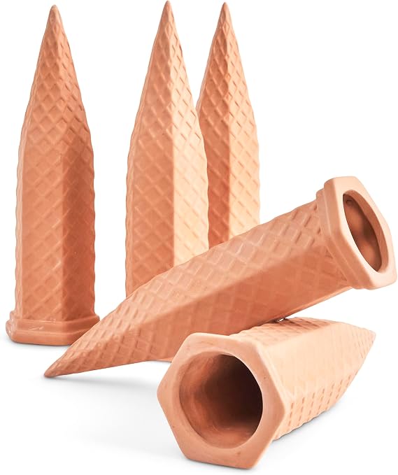 Lawnifi Terracotta Plant Watering Spikes, Watering Solution for Indoor & Outdoor Plants, 5 Pack