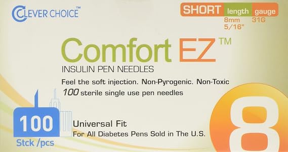 Insulin Pen Needles 31G 8mm - 100 Pieces per Box