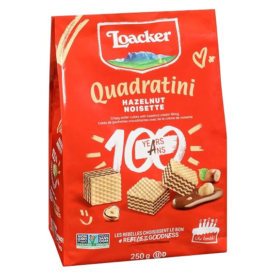Loacker Quadratini Wafer Hazlenutx, 250g
