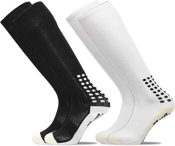 Yufree Youth Soccer Grip Socks for Better Traction, 4 Pairs | Breathable moisture-wicking fabric, comfortable stay-put fit, wash-durable construction