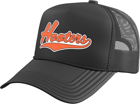 Hooters Vintage Varsity Letters Retro Wings Restaurant Logo Trucker Hat with Adjustable Mesh Back