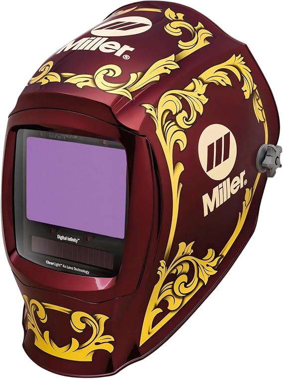 Miller Digital InfinityTM, ClearLight 4X - Auto Darkening Welding Helmet for Men with Light State and 4 Arc Sensors - Lightweight Welding Hood