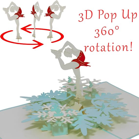 Pop Up Card Ballerina, 3D Card Folding Cards Birthday Card Dance, Pop Up Card Voucher, Figure Skating, Ballet, N42