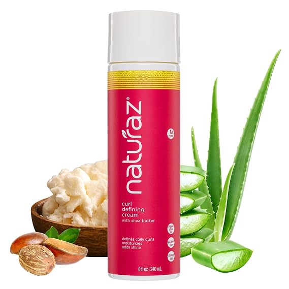 Curl Defining Cream - 100% Vegan, Cruelty Free, Paraben Free - Deeply Moisturizing, Medium Hold, Aloe Vera Based Gel For Tight Curls & Coils - Define Curls, Lock in Moisture - No Frizz 8 Oz