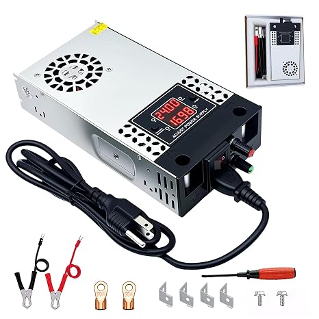 New Version Adjustable Digital Display,AC to DC Converter 0-30V 0-17Amp 500W Switching Power Supply,Universal SMPS 120V to 0-12V 0-17Amp
