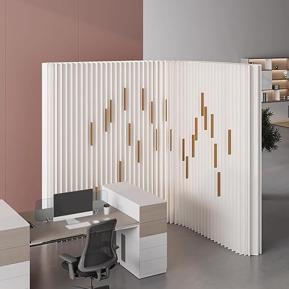 Room Devider, Foldable Paper Room Divider, Free Standing Room Divider, Screen Room Divider, Length 79-197in, Height 63-94in, for Home/Office/Clothing Store(200x43x200cm/79x17x79in)