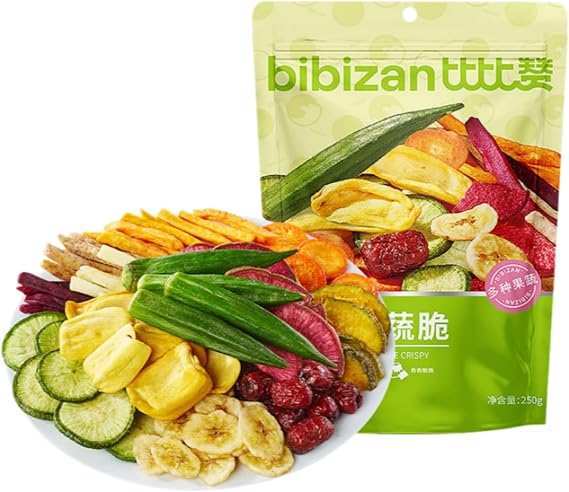 SntCrave Mixed Dried Fruit & Vegetable Crisps, 12 Types Vacuum Fried Healthy Snacks, Dehydrated Veggie Chips with Carrot, Taro, Pumpkin etc., Dried Fruit Mix for Kids Snacks, Tea Time, Picnic, 250g