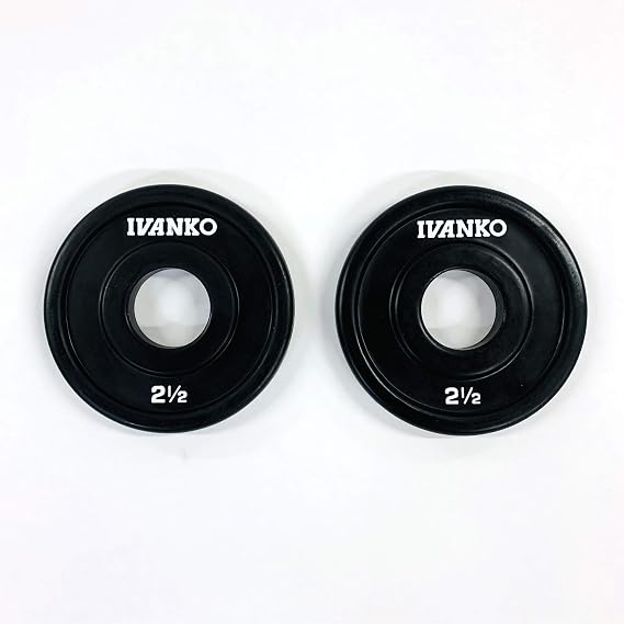IVANKO (RUBO-2.5) Rubber Olympic Plate, Black, 2.5 lbs (PAIR)
