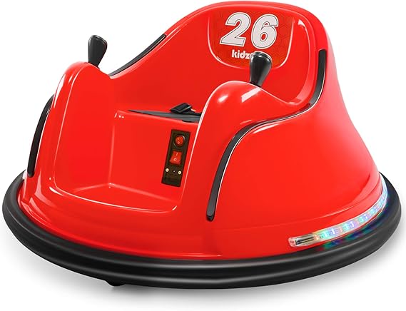Kidzone 360 Spin Race Bumper Car W/Remote Control Rechargeable Ride On Easy and Fun, ASTM-Certified Race #22, Yellow