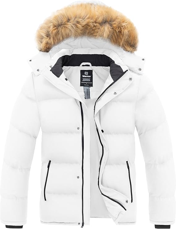 wantdo Men's Hooded Winter Coat Waterproof Puffer Jacket Warm Winter Jacket