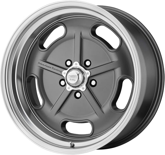 American Racing Salt Custom Wheel - VN511 Flat Magnesium Gray with Diamon Cut Lip Rims - 20" x 8", 0 Offset, 5x127 Bolt Pattern, 78.3mm Hub