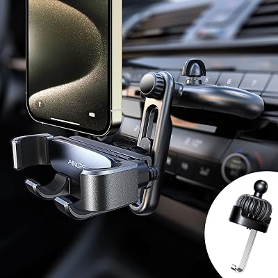 AINOPE CD Phone Mount, 2024 New Upgraded Car Phone Holder 3 in 1 CD Phone Holder for Car Vent with Metal Hook Compatible with iPhone 15 Pro Max Plus Android All 4-7 Phone
