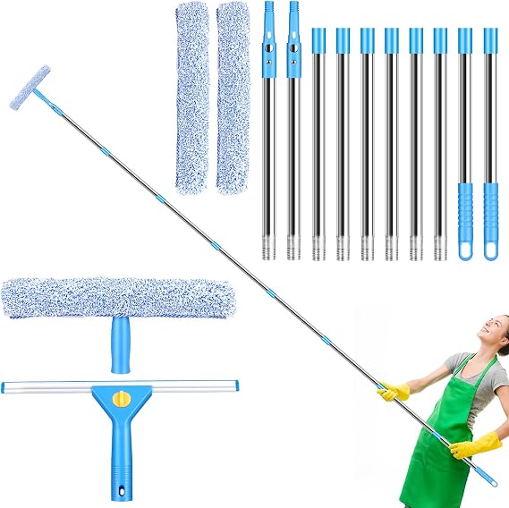 10 Feet Professional Squeegee Window Cleaner Tool with Extension Pole
