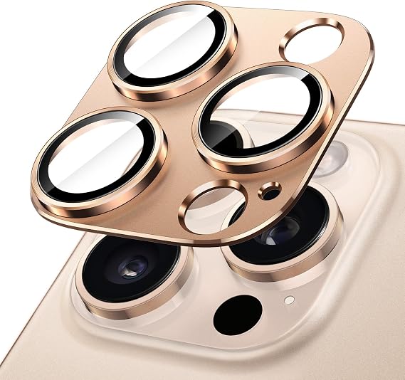 JETech Camera Lens Protector for iPhone 16 Pro/16 Pro Max, Desert Titanium