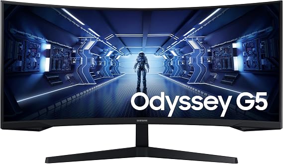 Samsung Odyssey G5 LC34G55TWWPXXU 34" 1000R Curved Gaming Monitor - 165Hz, 1ms, 1440p WQHD, Freesync Premium, HDR10, HDMI, Displayport
