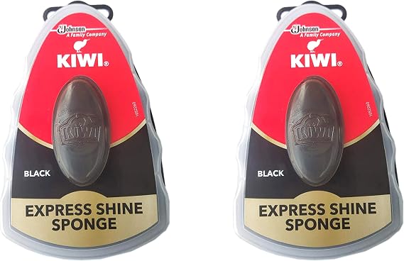 Kiwi Express Shoe Shine Sponge, 0.2 fl oz, Black (Pack Of 2)