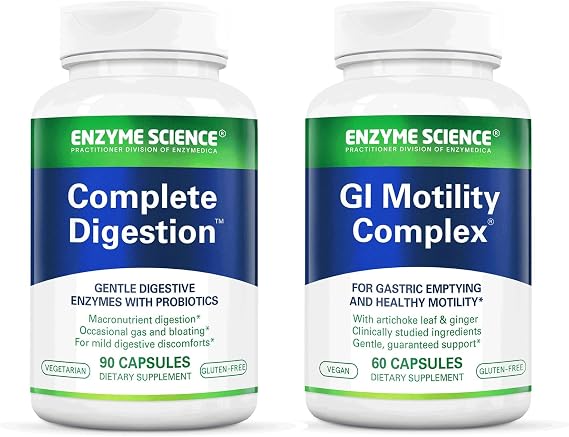 Enzyme Science Improved Digestion Complete Digestion 90 and GI Motility Complex 60