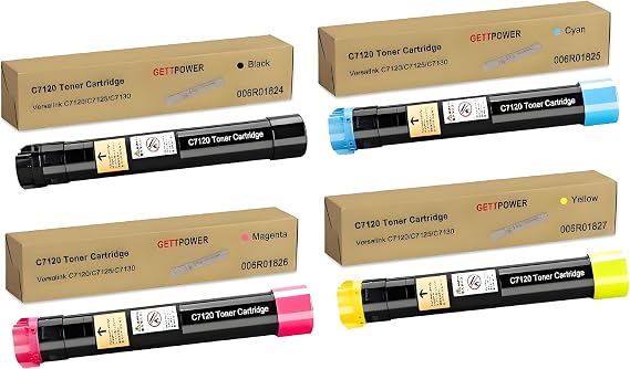 VersaLink C7120 C7125 C7130 Toner Compatible for Xerox, 4 Pack High Capacity Toner Cartridge Replacement for Xerox (006R01824, 006R01825, 006R01826, 006R01827)