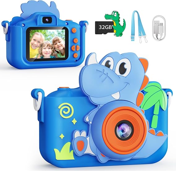 KOKODI Kids Camera Toy Digital Camera for Kids, Dinosaurs Birthday Gifts for Boys Age 3-12, 1080P HD Video Camera for Toddler, Children Toys for 3 4 5 6 7 8 9 Year Old Boys