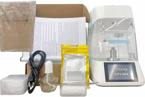 Automatic Liquid Surface Tensiometer Interfacial Tension Meter with Range 0 to 1000mN/m Accuracy 0.1mN/m Pt Board Method Test ASTM D-971 4.3 inch Touch Screen Display