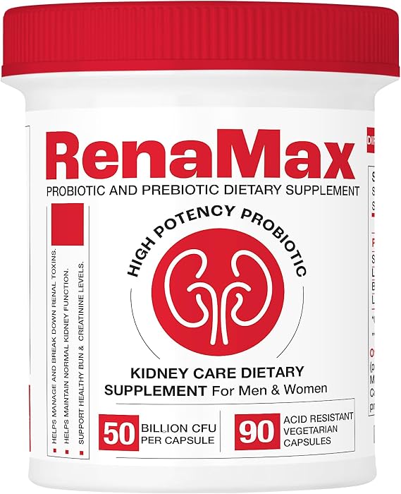 Capsule Kidney Restores & Kidney Care Supplement - Probiotic & Prebiotic Supplement to Support Normal Kidney Function - 50 Billion CFU per Capsule - Made in U.S.A (90 Caps (1 Pack))