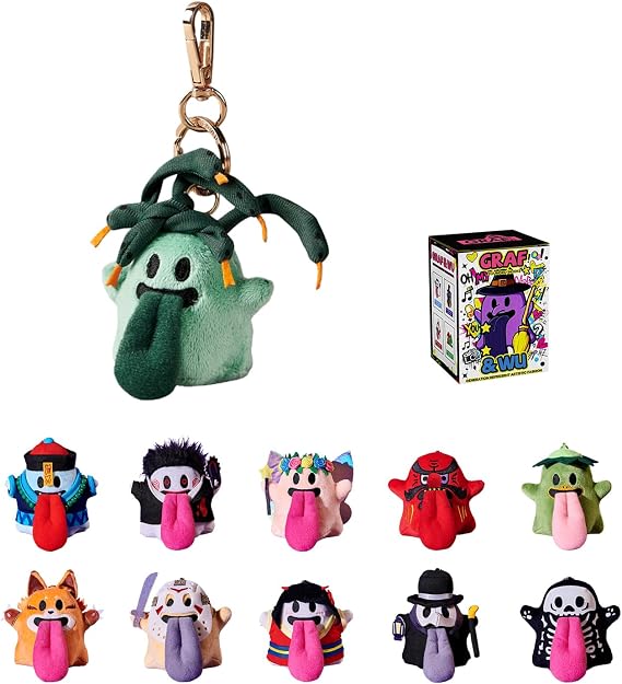 GRAF&WU Special Edition Cute Ghost Series Blind Box, Random Design Plush Action Figures Collectible Toys Home Decorations for Gifts (1 Ghost)