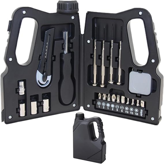 Hand Tool Set, Home Tool Kit | Home Repair Mechanics Tool Kit with Drum Tin Case - Heavy Duty Mechanic Tool Kit for Daily Repair, Home, Travel, Hotel