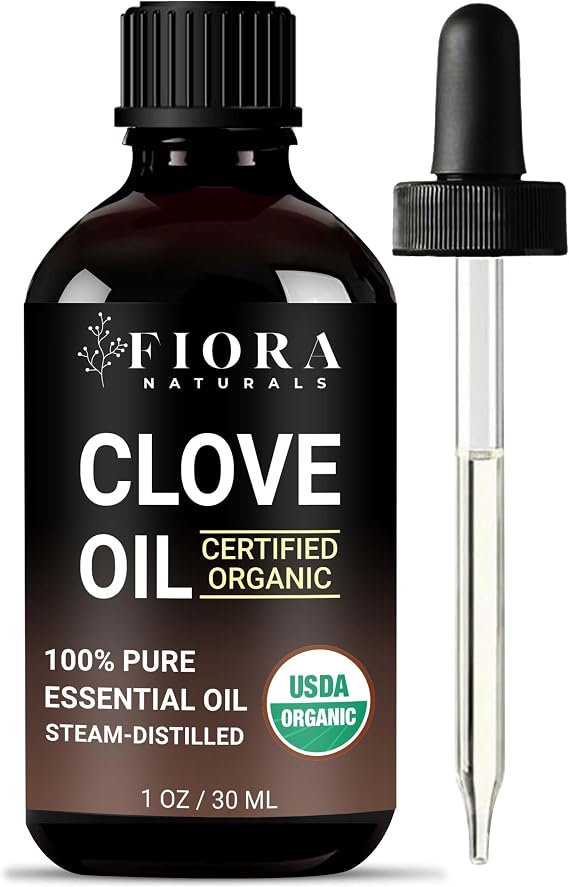 Fiora Naturals Organic Clove Essential Oil, 100% Pure USDA Clove Bud Oil
