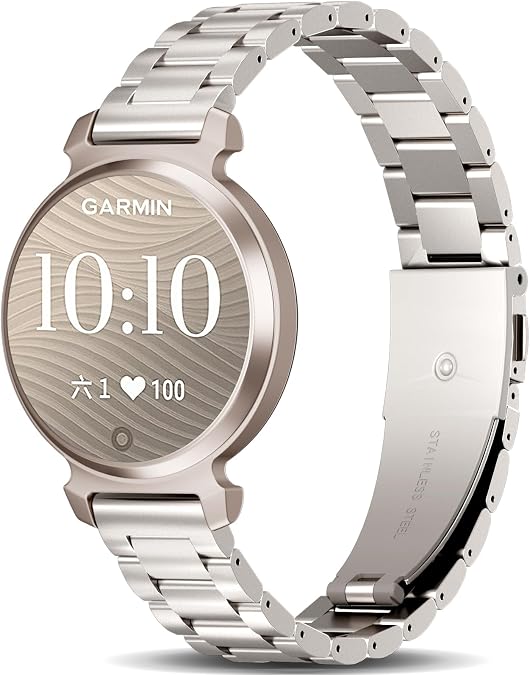 Metal Watch Band Compatible with Garmin Lily 2 Active/Lily 2 for Women,14mm Slim Stainless Steel Elegant Chain Replacement Bracelet for Lily 2/2 Active Accessory with Adjustable Tools