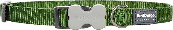 Red Dingo Classic Dog Collar, Large, Green