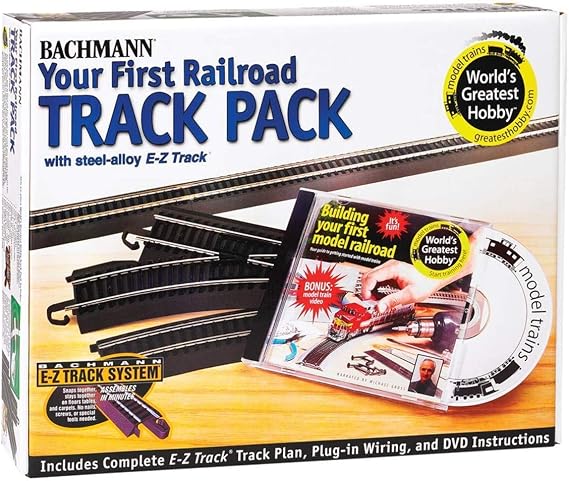 Bachmann Trains Snap-Fit E-Z TRACK WORLDS GREATEST HOBBY TRACK PACK - Steel Alloy Rail With Black Roadbed - HO Scale , White Medium