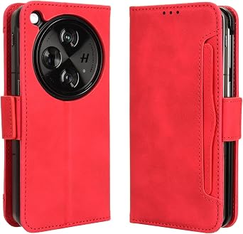 for OnePlus Open Case,OnePlus Open Wallet Case for Women Men, PU Leather Case Protective Flip Folio Cover Purse Clutch with 5 Card Holder Slot for OnePlus Open-Red