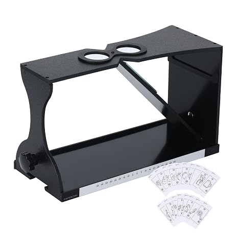 Oblique Stereoscope Cheiroscopes, Amblyopia Trainer Tester Tool with Adjustable Rotating Base, Bare Eye Vision Trainer for Vision Improvement Squint Stereo Exercise