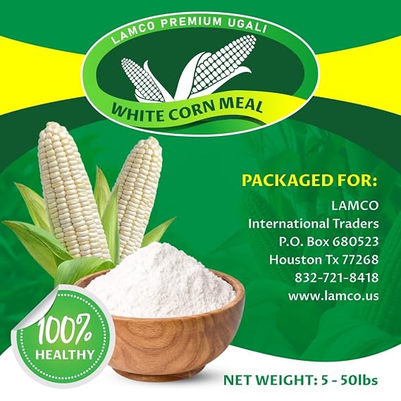 hite Corn Meal ugali Ground Cornmeal for Baking and Cooking 5 lb Bag