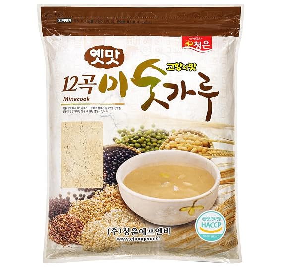 Minecook Korean Misugaru 12 Grain Powder, Traditional Roasted Multigrain Drink Mix, Great for Beverages and Dessert Topping - 1 kg (35.3 oz)