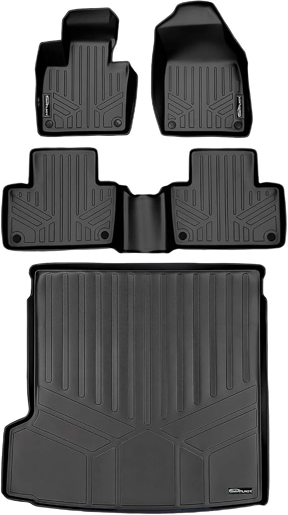 MAXLINER Floor Mats 2 Rows and Cargo Liner Behind 2nd Row Set for 2016-2019 Volvo XC90