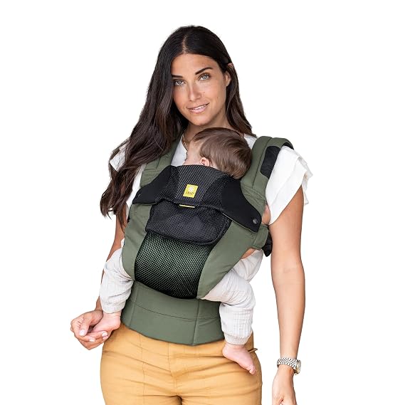 LILLEbaby Complete Airflow Deluxe Ergonomic 6-in-1 Baby Carrier Infant to Toddler with Lumbar Support (7-45 Pounds), 360 Degree Baby Wearing, Inward and Outward Facing (Olive/Black)