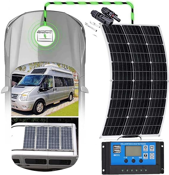 Flexible Solar Panel Kit(400w/800w), Outdoors Waterproof and Durable, High Efficiency Monocrystalline Solar Modules(12 V),for Home,Caravan,Boat,400W