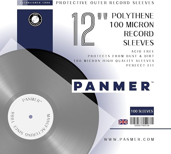 12" inch Vinyl Record 450 Gauge Polythene Sleeves Premium Quality Pack of 100