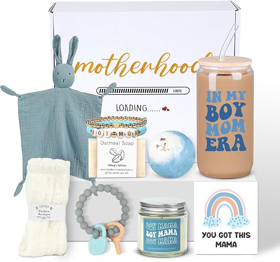 Boy Mom Gift Basket, Boy Mom Gifts, New Mom Care Package,Thoughtful Mothers Day Present For First Time Moms, Postpartum Recovery & Self Care, Perfect For Pregnant Or Newborn Celebration