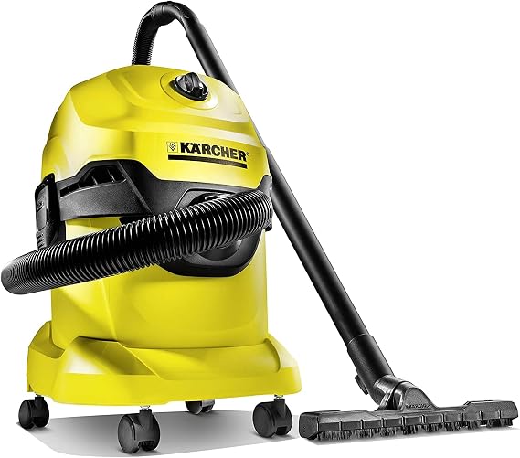 Karcher - WD 4 Wet-Dry Shop Vacuum Cleaner - with Attachments - Blower Feautre, Compact Space-Saving Design - 5.3 Gallon - 1100W
