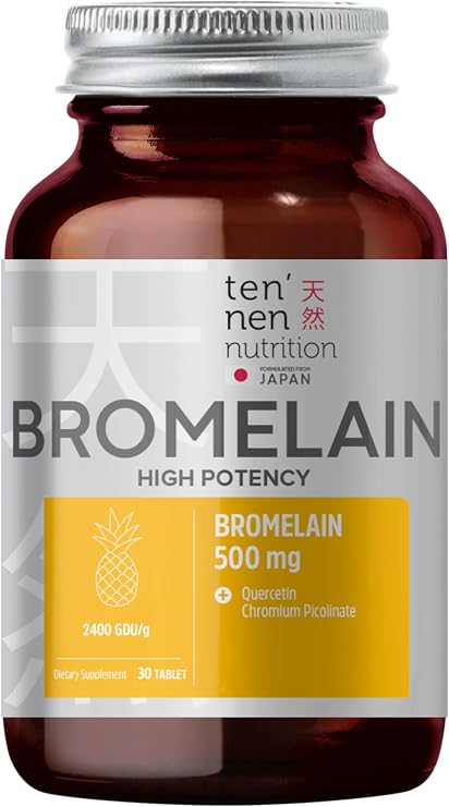 Tennen Nutrition Bromelain 500 Mg | 2400 GDU/Gr Yüksek Enzim Aktivitesi | Quercetin ve Krom Pikolinat Gelişmiş Formülasyon