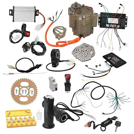 72V 1000W Brushless Electric Motor & Controller with LCD Screen, Twist Throttle, Brake and Accessories for Electric Dirt Bike, Go Kart, ATV, Golf Cart, E-Bike, Trike, Scooter, Quad, Buggy