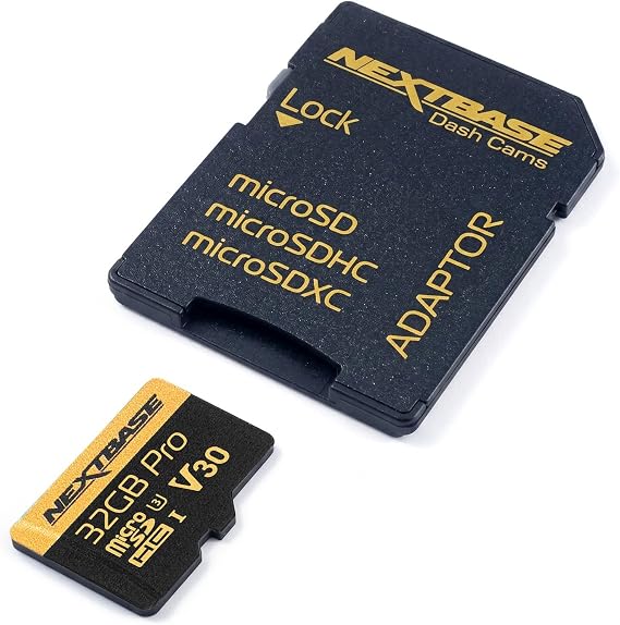 Nextbase 32GB U3 Micro SD Memory Card - with Adapter - Compatible with Nextbase in-Car Dash Cams Series 1 and 2