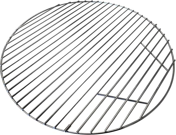 Stainless Steel Barbecue Cooking Grid Grate w/Hinged Access Door for Kamado Grill Large Big Green Egg Kamado Joe Classic Pit Boss K22 Louisiana K22 Ceramic Grills Using 18.5 inch round cooking grate